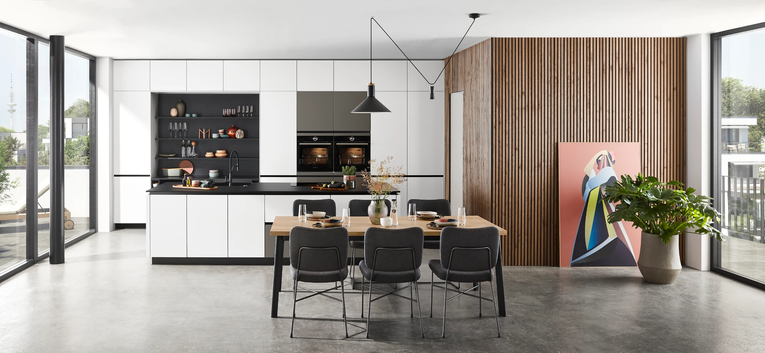 Modern Crystal kitchen showcasing glass-effect design